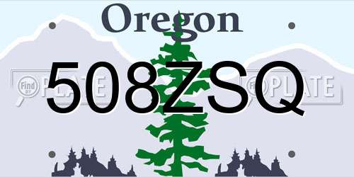 508ZSQ Oregon License Plate