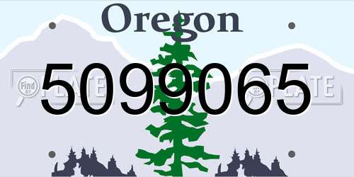 5099065 Oregon License Plate