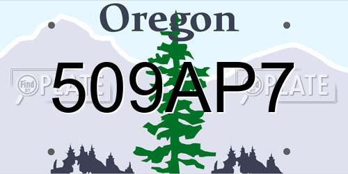 509AP7 Oregon License Plate