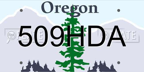 509HDA Oregon License Plate