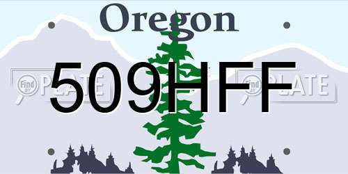 509HFF Oregon License Plate