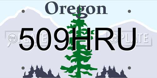 509HRU Oregon License Plate