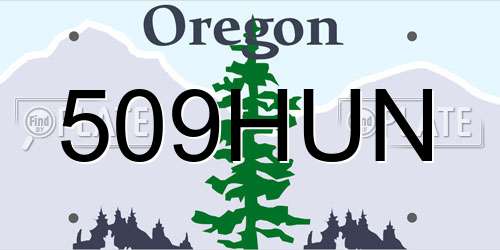509HUN Oregon License Plate