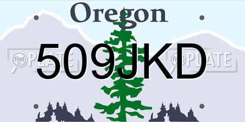 509JKD Oregon License Plate