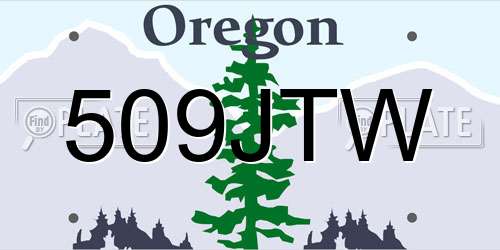 509JTW Oregon License Plate