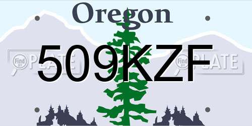 509KZF Oregon License Plate