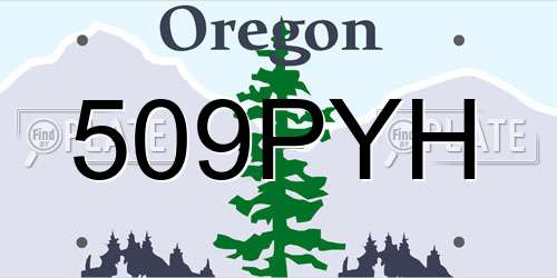 509PYH Oregon License Plate
