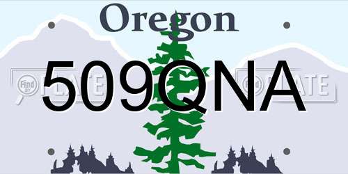 509QNA Oregon License Plate
