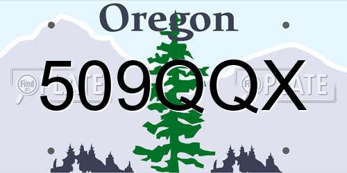 509QQX Oregon License Plate