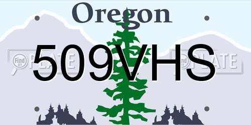 509VHS Oregon License Plate