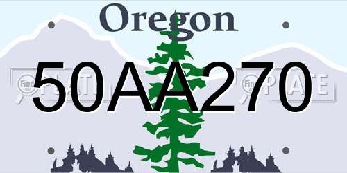 50AA270 Oregon License Plate