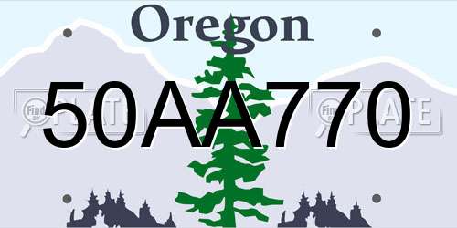 50AA770 Oregon License Plate