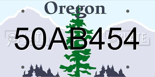 50AB454 Oregon License Plate