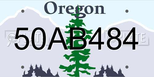 50AB484 Oregon License Plate
