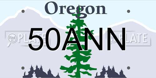 50ANN Oregon License Plate