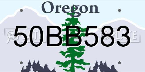 50BB583 Oregon License Plate