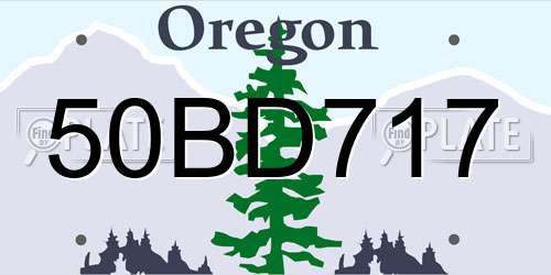 50BD717 Oregon License Plate