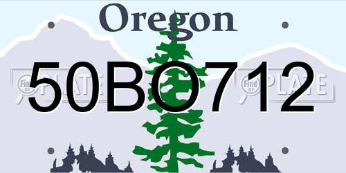 50BO712 Oregon License Plate