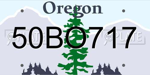 50BO717 Oregon License Plate