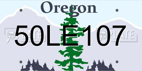 50LE107 Oregon License Plate