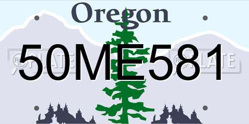 50ME581 Oregon License Plate
