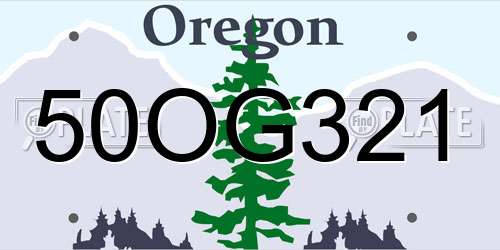 50OG321 Oregon License Plate