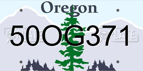 50OG371 Oregon License Plate