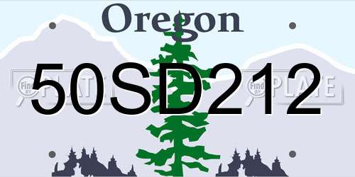50SD212 Oregon License Plate