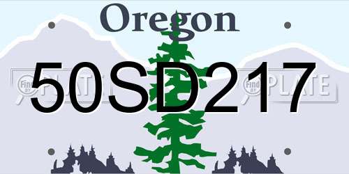 50SD217 Oregon License Plate
