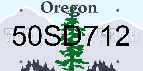 50SD712 Oregon License Plate