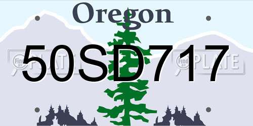 50SD717 Oregon License Plate