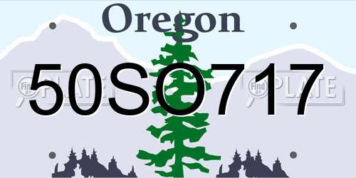50SO717 Oregon License Plate
