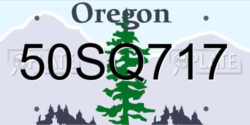 50SQ717 Oregon License Plate