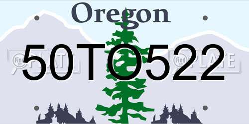 50TO522 Oregon License Plate
