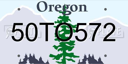 50TO572 Oregon License Plate