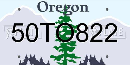 50TO822 Oregon License Plate