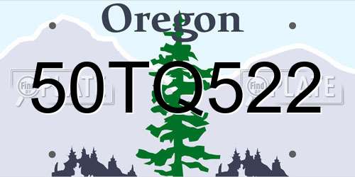 50TQ522 Oregon License Plate