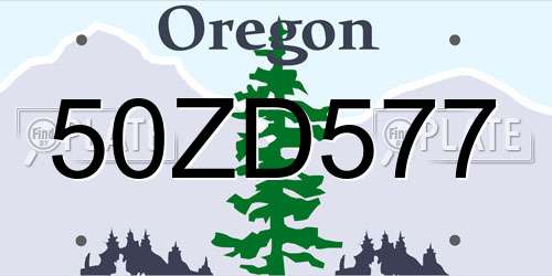 50ZD577 Oregon License Plate