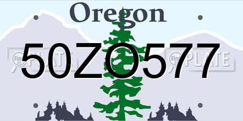 50ZO577 Oregon License Plate