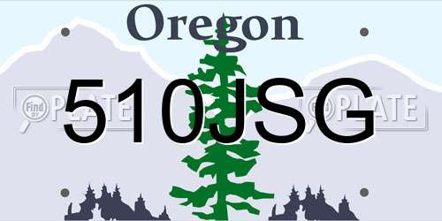 510JSG Oregon License Plate