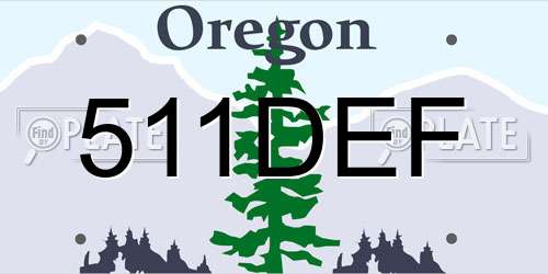 511DEF Oregon License Plate
