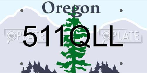 511QLL Oregon License Plate