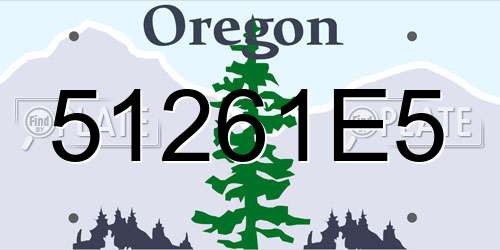 51261E5 Oregon License Plate