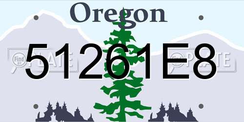 51261E8 Oregon License Plate