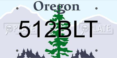 512BLT Oregon License Plate