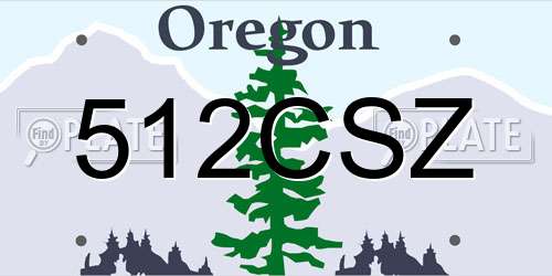 512CSZ Oregon License Plate