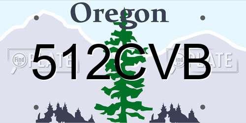 512CVB Oregon License Plate