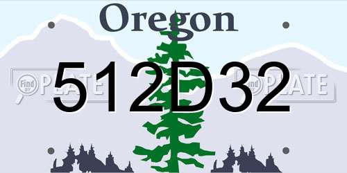 512D32 Oregon License Plate