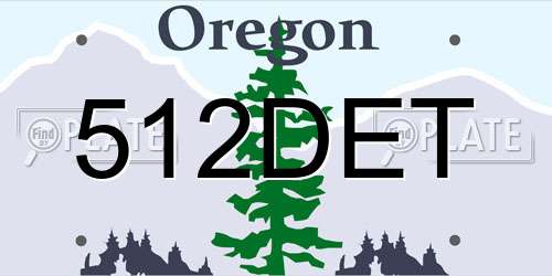 512DET Oregon License Plate