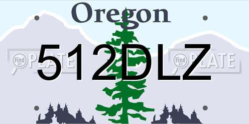 512DLZ Oregon License Plate
